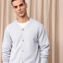 Mr Bowerbird Tailored Fit V-Neck Pure Woollen Cardigan-picture-11