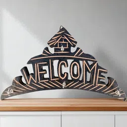 apka mart Pack of 2 Brown Welcome Key Holder For Wall Decor image 2