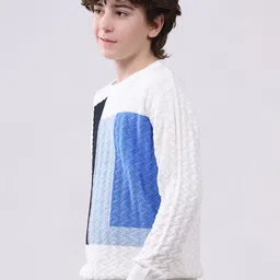 Monte Carlo Boys Round Neck Full Sleeves Colourblocked Pullover image 3