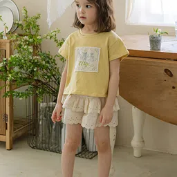 LULU & SKY Girls Typography Printed Applique T-shirt image 5