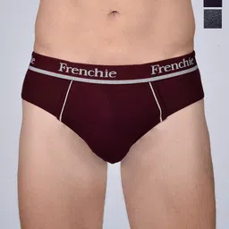 FRENCHIE Men Pack Of 3 Mid-Rise Cotton Basic Briefs-image-61