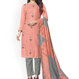 HERE&NOW Floral Embroidered Sequinned Unstitched Dress Material-picture-17