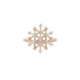 Mia by Tanishq 14KT Gold Diamond Studded Finger Ring image 2