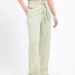 glitchez Women Straight Fit Trousers With Fastening Detail-image-94