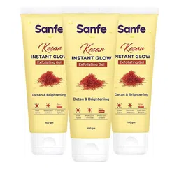 Sanfe Set Of 3 Kesar Instant Glow Exfoliating Gel - 100g Each-picture-30