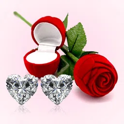 Peora Silver-Plated Cubic Zirconia Studded Heart Shaped Studs With Rose Jewellery Box-picture-27