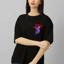 kintu parantu Women Printed Applique T-shirt-image-53