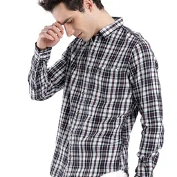 WROGN Men Custom Tartan Checks Opaque Checked Casual Shirt image 3