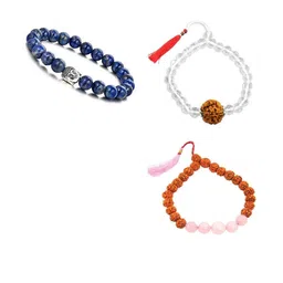 Divine souvenirs Unisex Set Of 3 Artificial Beaded Elasticated Bracelets-picture-15