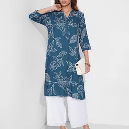 RANGMANCH BY PANTALOONS Women Ethnic Motifs Printed Thread Work Kurta-image-62
