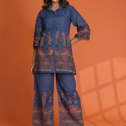 Kaftanize Printed Top With Trousers Co-Ord-picture-11