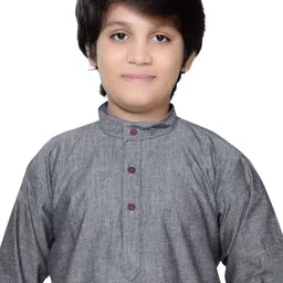 Baba & Baby Boys Regular Pure Cotton Kurta with Churidar image 3