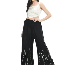 A R SILK DUPATTA HUB Women Embellished Flared Ethnic Palazzos-image-55