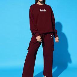 GRIFFEL Women Printed Long Sleeve Sweatshirt & Track Pant Co-Ords-picture-38