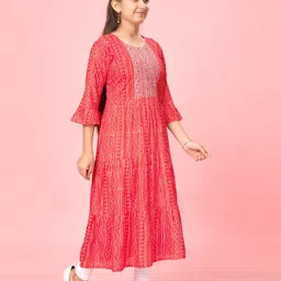 BAESD Girls Ethnic Motifs Printed Flared Sleeves Kurta image 4