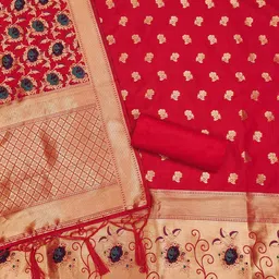 KALINI Ethnic Motifs Woven Design Unstitched Dress Material image 2