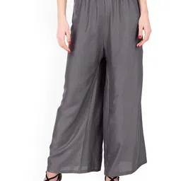 SRISARAS Women Pleated Mid-Rise Cotton Wide Leg Parallel Trousers-image-60