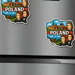 GIFTSHALA Set Of 2 Red & Green Poland Printed Decorative Magnets image 3