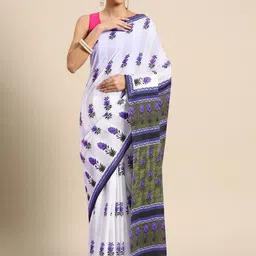BUTA BUTI Floral Pure Cotton Saree-image-99