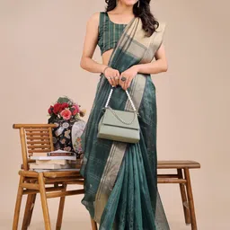 Astita Woven Design Zari Organza Saree image 5