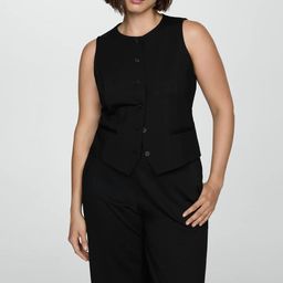 MANGO Round Neck Slim Fit Waistcoat-picture-42
