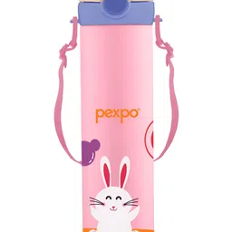 Pexpo Pink & Blue Printed Stainless Steel Double Wall Vacuum Water Bottle-500 ml-picture-2