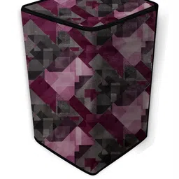 The Furnishing Tree Washing Machine Cover Checkered Pattern Maroon Compatible for Whirlpool 6.5 Kg image 2