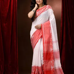 Ruuprekha Striped Pure Cotton Khadi Saree image 4