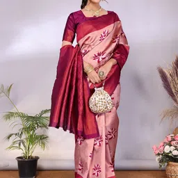 Snofi Creation Floral Zari Art Silk Handloom Kanjeevaram Saree image 5
