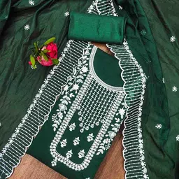 KIMISHA Floral Embroidered Unstitched Dress Material-picture-30