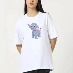 SALUJA FABRICS Women Printed Drop-Shoulder Sleeves Applique T-shirt-picture-0