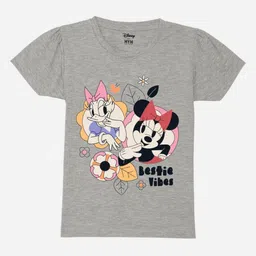 Wear Your Mind Girls Minnie Mouse Graphic Printed Round Neck Cotton T-shirt-picture-17