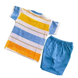 BAESD Boys Striped Pure Cotton T-shirt With Shorts image 4
