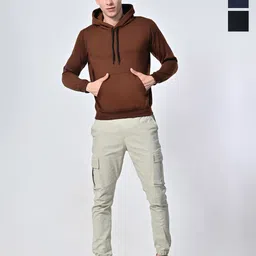 BAESD Men Pack Of 3 Solid Hood Fleece Pullover Sweatshirts-picture-21