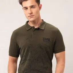 U.S. Polo Assn. Denim Co. Men Brand Logo Printed Polo Collar Slim Fit T-shirt image 5