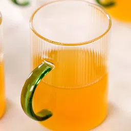 Nestasia Transparent 12 Pieces Glass Mugs Green Handle 200ml Each image 5