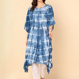 Chandbaali Women Abstract Dyed Tie and Dye Kaftan Kurti-picture-30