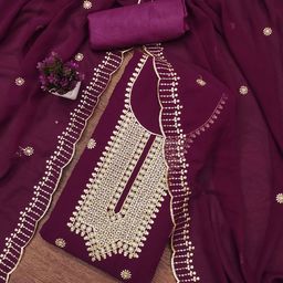 Maroosh Embroidered Silk Georgette Unstitched Dress Material-picture-16