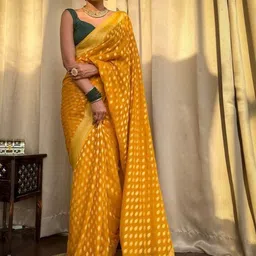 FASHIONIZO Woven Design Zari Art Silk Handloom Banarasi Saree image 2