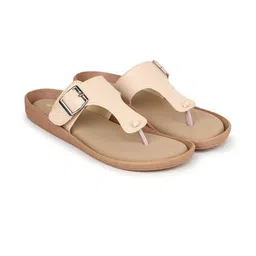 TRASE Women Cream Comfortable Flats image 4