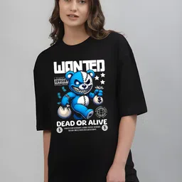 Moda Rapido Women Graphic Printed Round Neck Cotton Oversized T-shirt-image-20