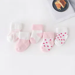 MumsLap Infants Pack Of 5 Pattered Ankle-Length Socks-picture-40