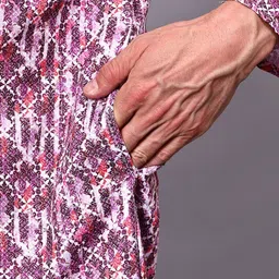 HAZEL CLOTHING Men Geometric Printed Kurta image 3