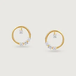 Mia by Tanishq 14 KT Gold Twinkling Loop Diamond Earrings - 1.388g image 2