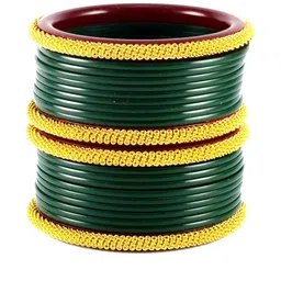Vidhya Kangan Green Bangle Set image 2