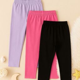 YK X Trampoline Girls Pack of 3 Slim-Fit Ankle-Length Leggings-picture-27