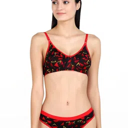 samvar Women Black Cotton Bra Panty Set for Lingerie Set Undergarments Pack of 1-picture-13