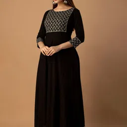 GORDHAN Women Ethnic Motifs Embellished Gotta Patti Indie Prints Anarkali Kurta image 3