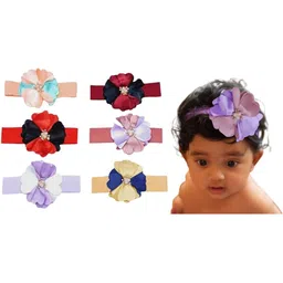 Medbuddy Girls Pack of 6 Flower Embellished Hairband-image-15