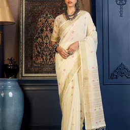 Sangria Woven Design Zari Border Pure Cotton Saree With Unstitched Blouse-picture-28